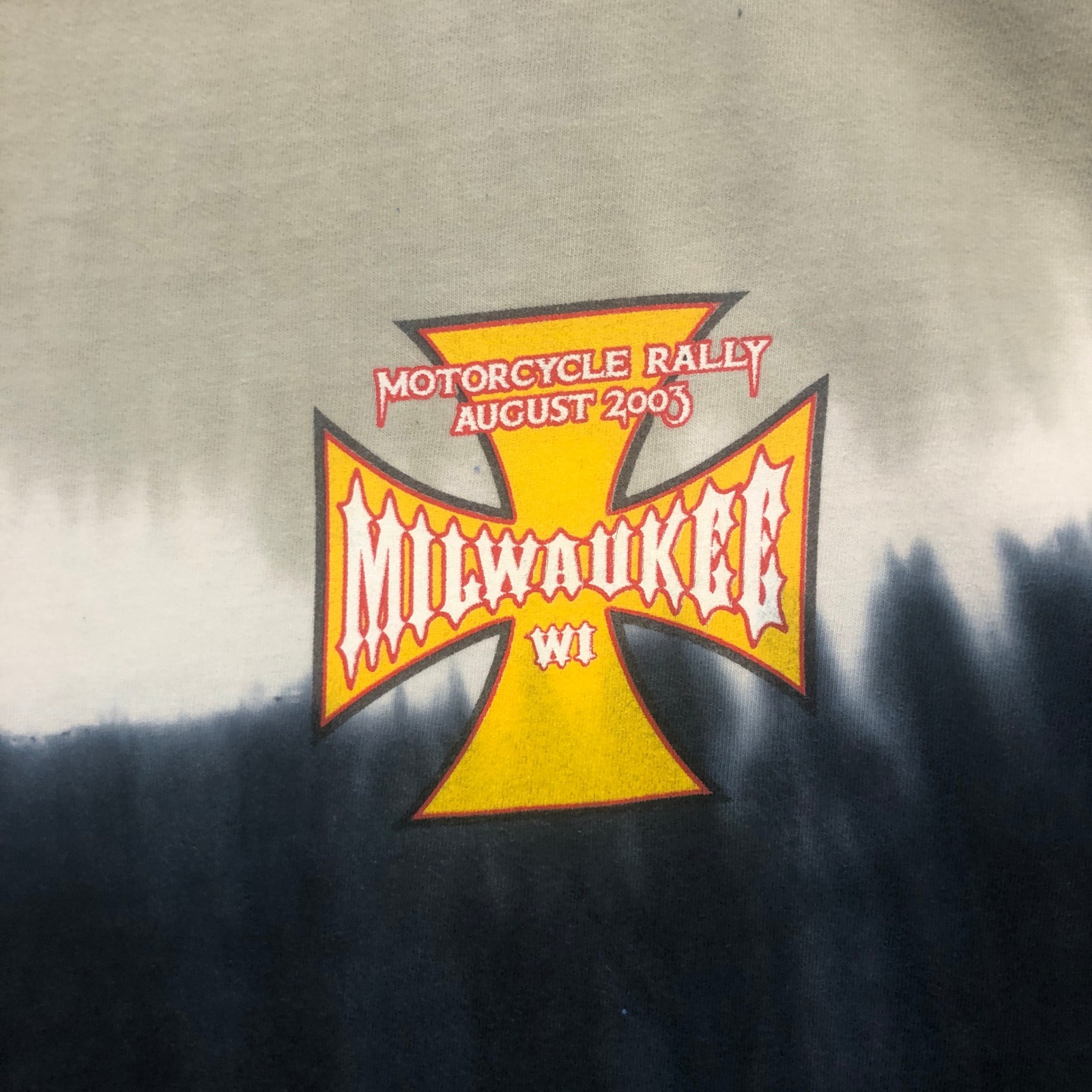 Motorcycle Rally Milwaukee 2003 Graphic T-Shirt Tie Dye Cottonique Men's Size Xl — image 3 of 8